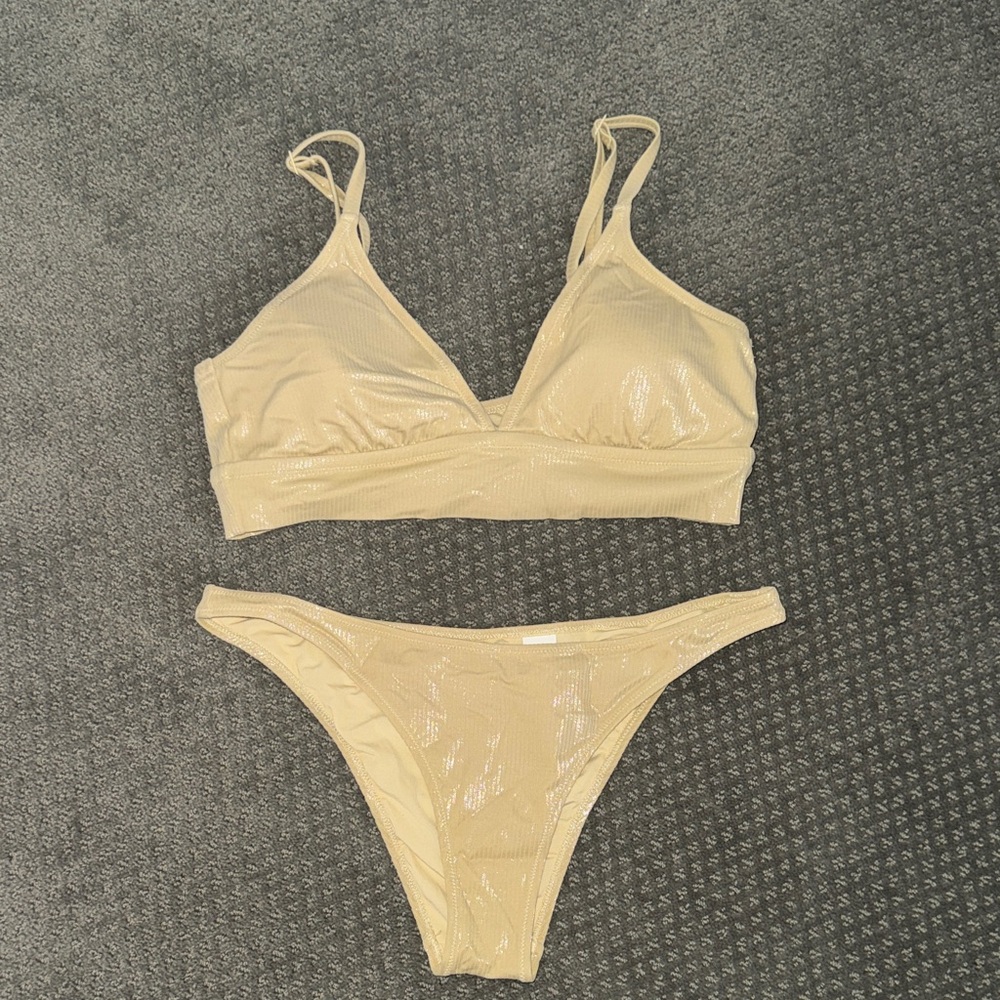 Aerie gold bikini set